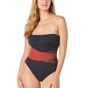 Contours by Coco Reef Swimsuit Women 12/36C Shapemaker Colorblock Mesh NWT